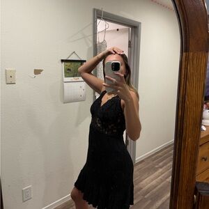 PINK Victoria's Secret Black Backless Dress